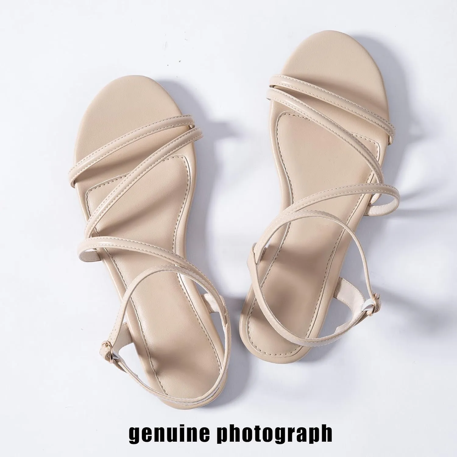 Casual Leather Ladies desperate Cuban Party Trendy Vacation Mtzyoa Women Flat Sandals Dressy Strappy Gladiator Summer Ankle Strap Nude Open Toe Comfortable Wedding 