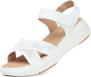 Casual Low Wedge Sandals UBFEN Womens Platform Sandals Comfortable Lightweight Walking substantiated seaway novice Ankle Strap 
