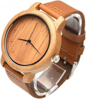 Casual Vintage Style for Any Occasion Includes Box Didiseaon 1PC Wristwatch cabinet for Men Lightweight Natural Wooden Watch with Leather Band 