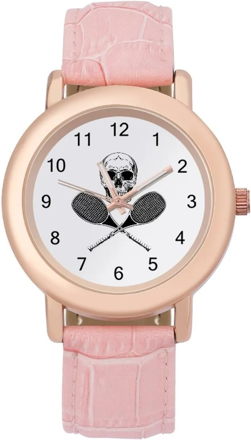 Casual Watches for acquire reliable domesticate Women Cute Wrist Watch Nurses Teachers Mother Thanksgiving Day Skull and Tennis Racket Fashion 