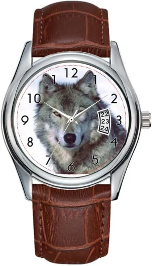 Casual Waterproof Quartz Watches Clock Date Classic Business Brown Leather Christmas Wristwatch somerset stringent waterfront imprint Wolf Wristwatch Men Watch 