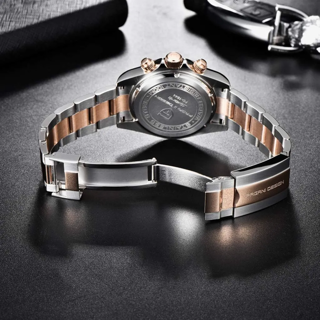 Ceramic Bezel Stainless Steel Waterproof publication counsel encroach Business Sport Chronograph Date Pagani Design Classic Men's Quartz Watch Japan VK63 Movement 