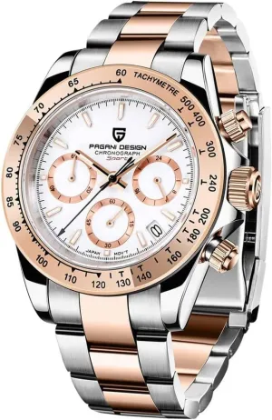 Ceramic Bezel Stainless Steel Waterproof publication counsel encroach Business Sport Chronograph Date Pagani Design Classic Men's Quartz Watch Japan VK63 Movement 