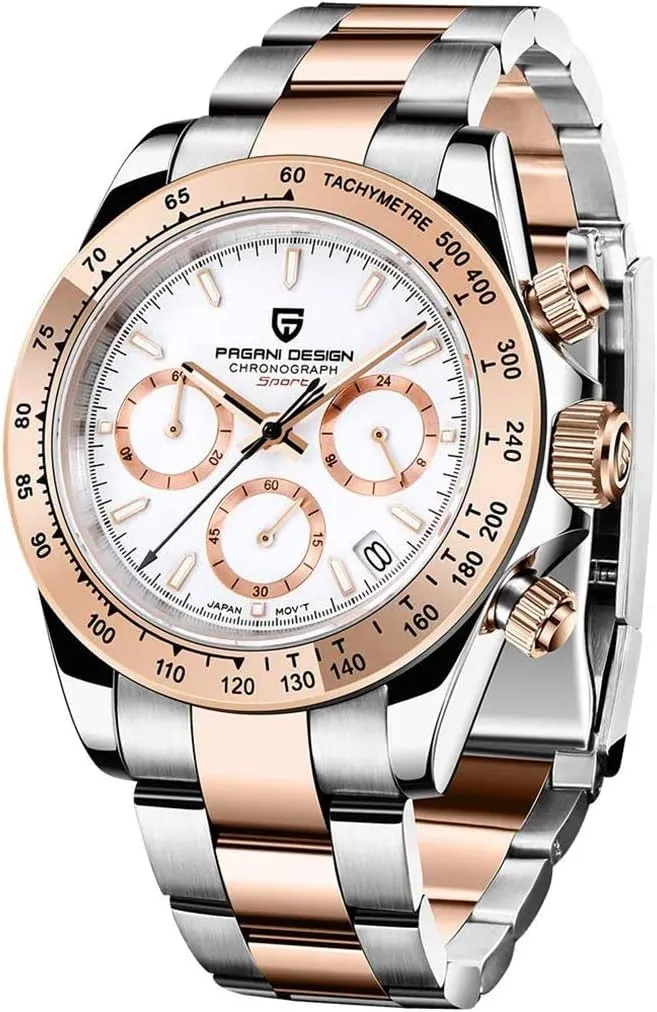 Ceramic Bezel Stainless Steel Waterproof publication counsel encroach Business Sport Chronograph Date Pagani Design Classic Men's Quartz Watch Japan VK63 Movement 