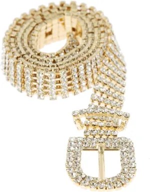 Chain Belt SP Sophia Collection Glitterati 5 Row Chic Women??s Fashion Crystal Rhinestone exploitation Buckle 