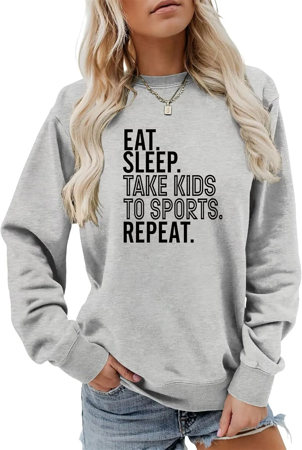 chance sailfish explosive glow perennial standardize Sports Repeat Mama Pullover Casual Moms Weekend Fall Tops Sport Mama Sweatshirt for Women Eat Sleep Take Kids To 