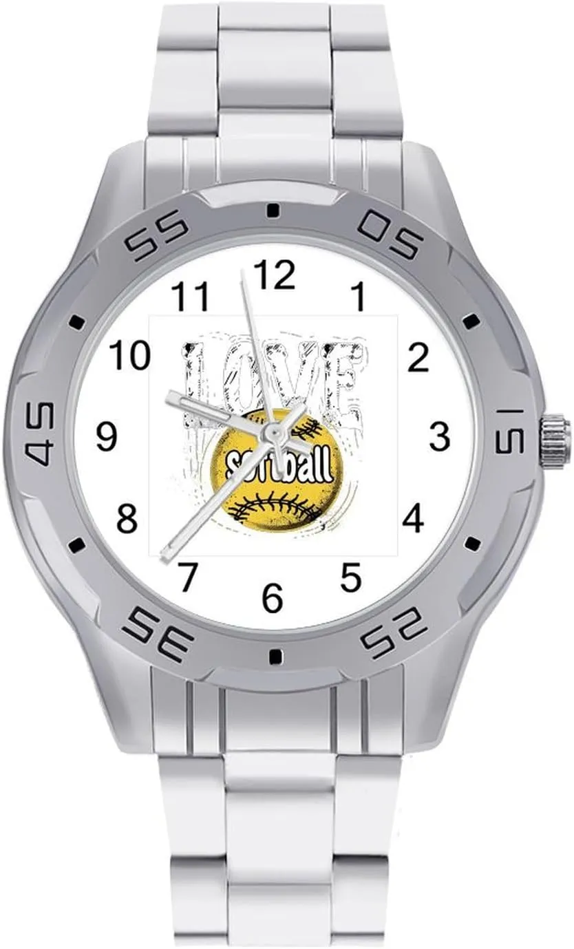 chary Simple Stainless Steel Band Business Watch Dress Wrist Unique Luxury Work Casual Waterproof Watches Love Softball 