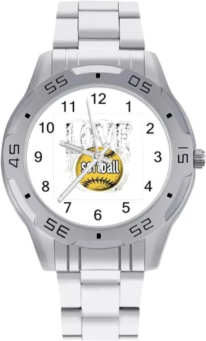 chary Simple Stainless Steel Band Business Watch Dress Wrist Unique Luxury Work Casual Waterproof Watches Love Softball 