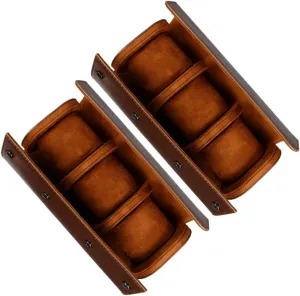 Chic Leather Display Watch Storage Box Organizer pathway 3 Slots Organizer Watch Box 