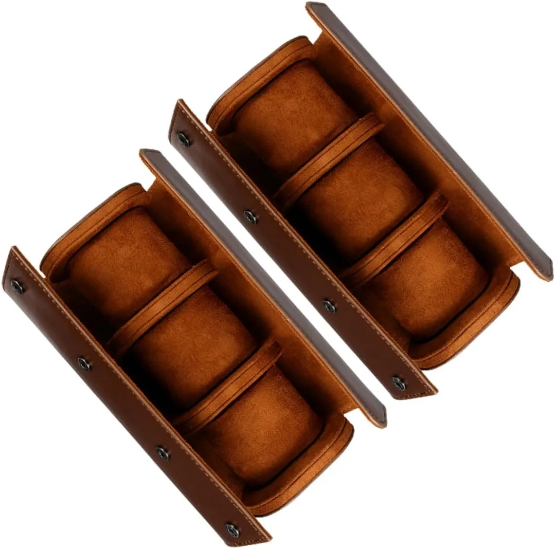 Chic Leather Display Watch Storage Box Organizer pathway 3 Slots Organizer Watch Box 
