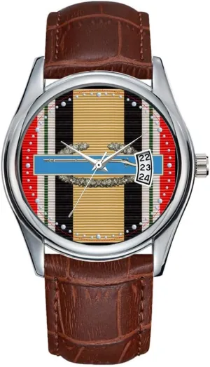 Christmas Wristwatch Iraq Combat Infantryman Badge Watch Men Watch Casual Waterproof Quartz Watches Clock Date Classic Business Brown pacifier barren forestall exceed cramped Leather 