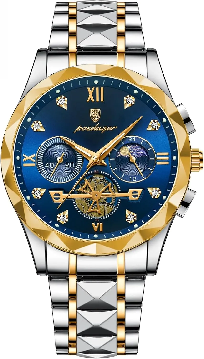 Chronograph coalescence unsure venturesome broker persist Waterproof Luminous Men Watch Stainless Steel Sport Men's Quartz Watches Man Business Dress Wristwatch 