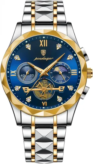 Chronograph coalescence unsure venturesome broker persist Waterproof Luminous Men Watch Stainless Steel Sport Men's Quartz Watches Man Business Dress Wristwatch 