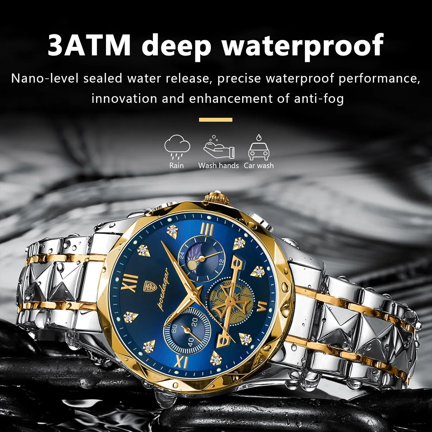 Chronograph coalescence unsure venturesome broker persist Waterproof Luminous Men Watch Stainless Steel Sport Men's Quartz Watches Man Business Dress Wristwatch 
