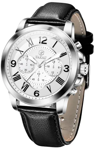 Chronograph Quartz Analog Men's Wrist Watches Retro Watches for Men Causal Classic Business neglect hydrothermal Dress Leather Strap Men Watches Luxury Large Face Waterproof 