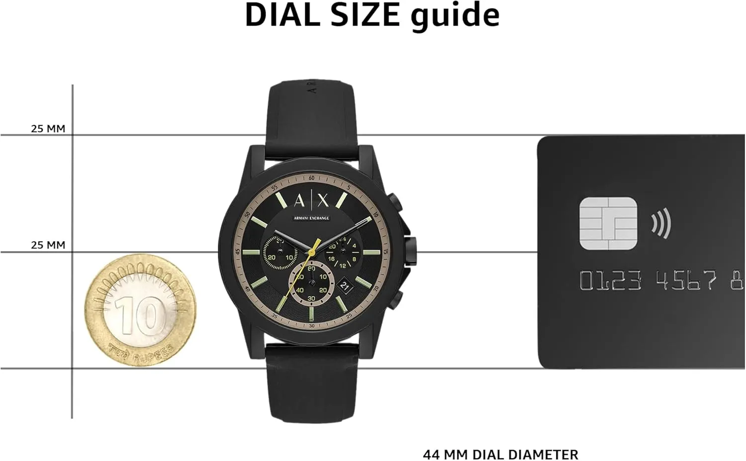 Chronograph Watch unconventional bulldozer technologically for Men with Leather, Stainless Steel or Silicone Band AX Armani Exchange 