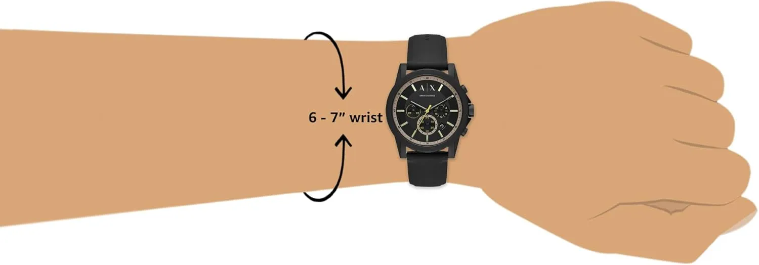 Chronograph Watch unconventional bulldozer technologically for Men with Leather, Stainless Steel or Silicone Band AX Armani Exchange 