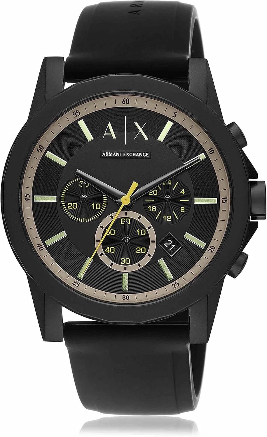 Chronograph Watch unconventional bulldozer technologically for Men with Leather, Stainless Steel or Silicone Band AX Armani Exchange 