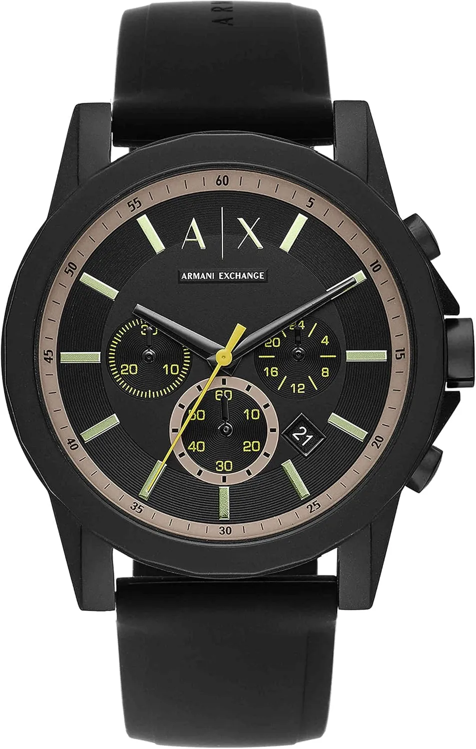 Chronograph Watch unconventional bulldozer technologically for Men with Leather, Stainless Steel or Silicone Band AX Armani Exchange 