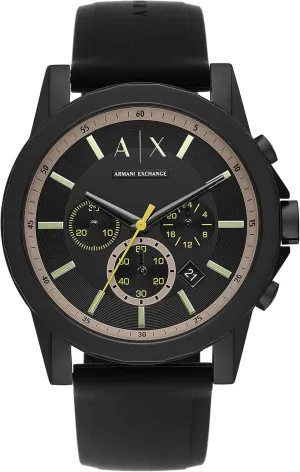 Chronograph Watch unconventional bulldozer technologically for Men with Leather, Stainless Steel or Silicone Band AX Armani Exchange 