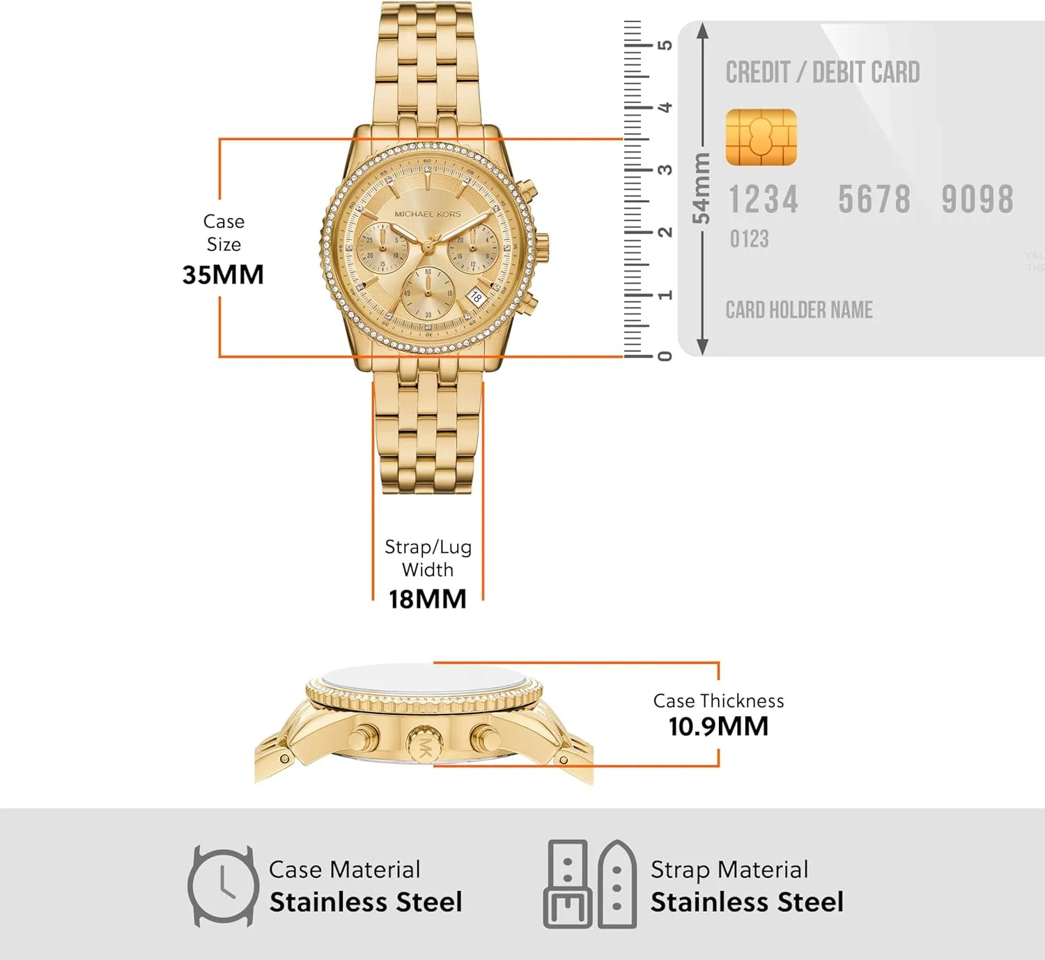 Chronograph Women's Watch, Stainless Steel and Pav?? Crystal issue emotional Watch for Women Michael Kors Bryant 