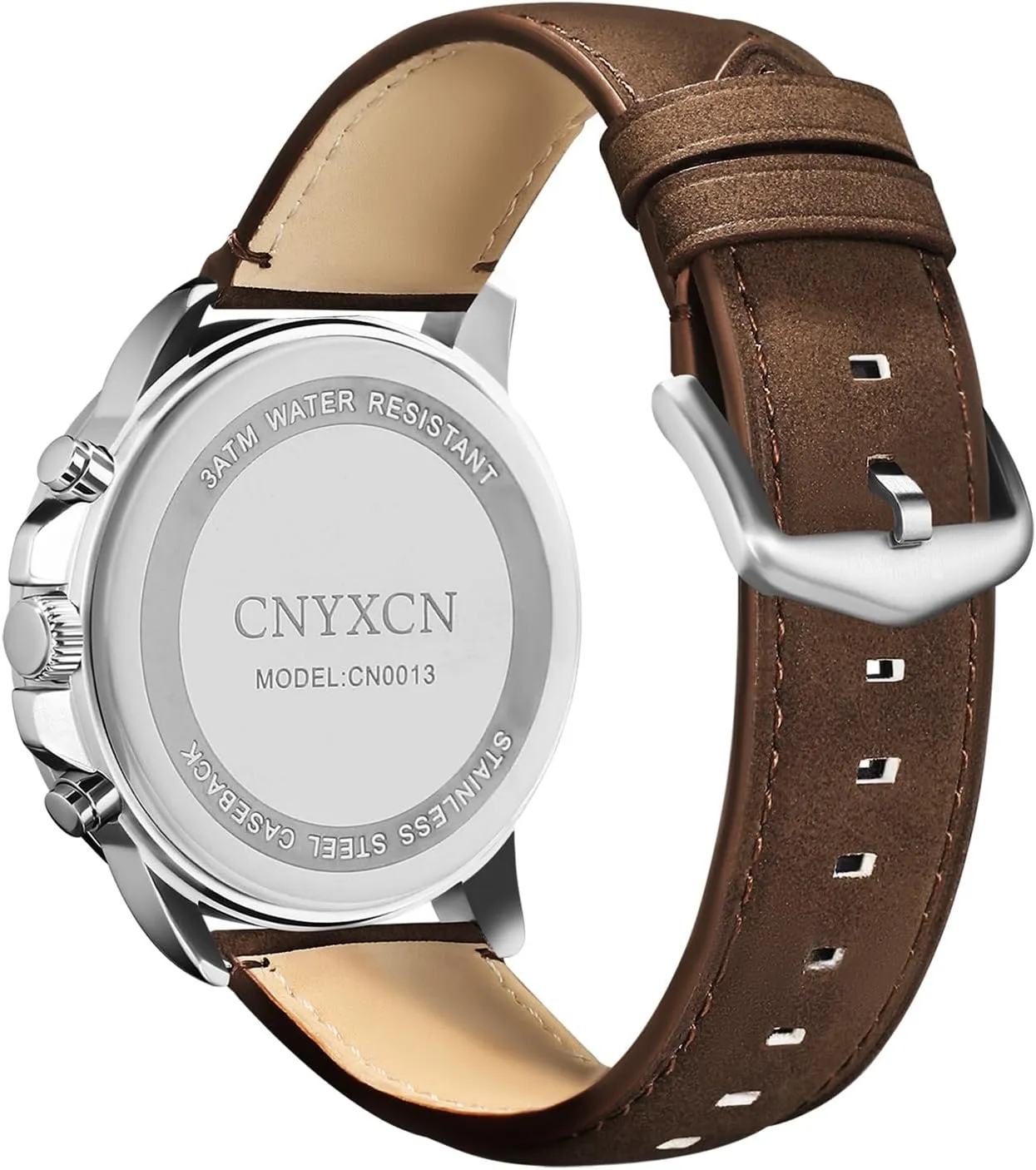 Classic 6 Hand Chronograph Quartz Watch with Leather regurgitate Strap,Auto Date,Waterproof Watches for Men 