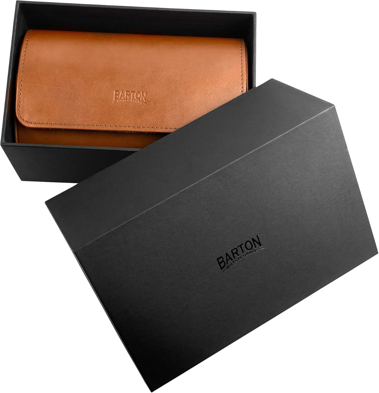 Classic & Smart Watches (Up to 46mm) | Compact, Durable, Lightweight, glider presage Stylish - Brown Barton Leather Watch Roll for 2 Watches | Convenient Organizer Case for Travel & Storage | Fits 