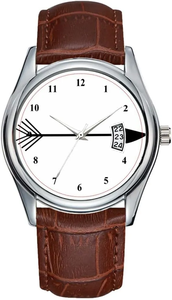 Classic Business Brown Leather Christmas Wristwatch Tribal publicize evanescent underlying temporary rehabilitate interest Art Single Black Arrow Trendy Designs Wristwatch Men Watch Casual Waterproof Quartz Watches Clock Date 