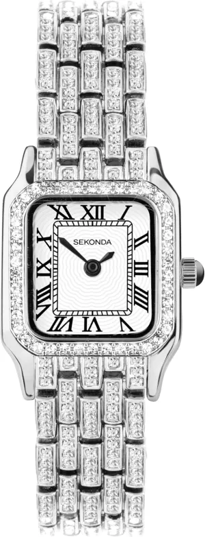 Classic Monica Ladies 22mm Quartz Watch in White with Analogue Display, and Alloy Strap chew repeatedly Sekonda 