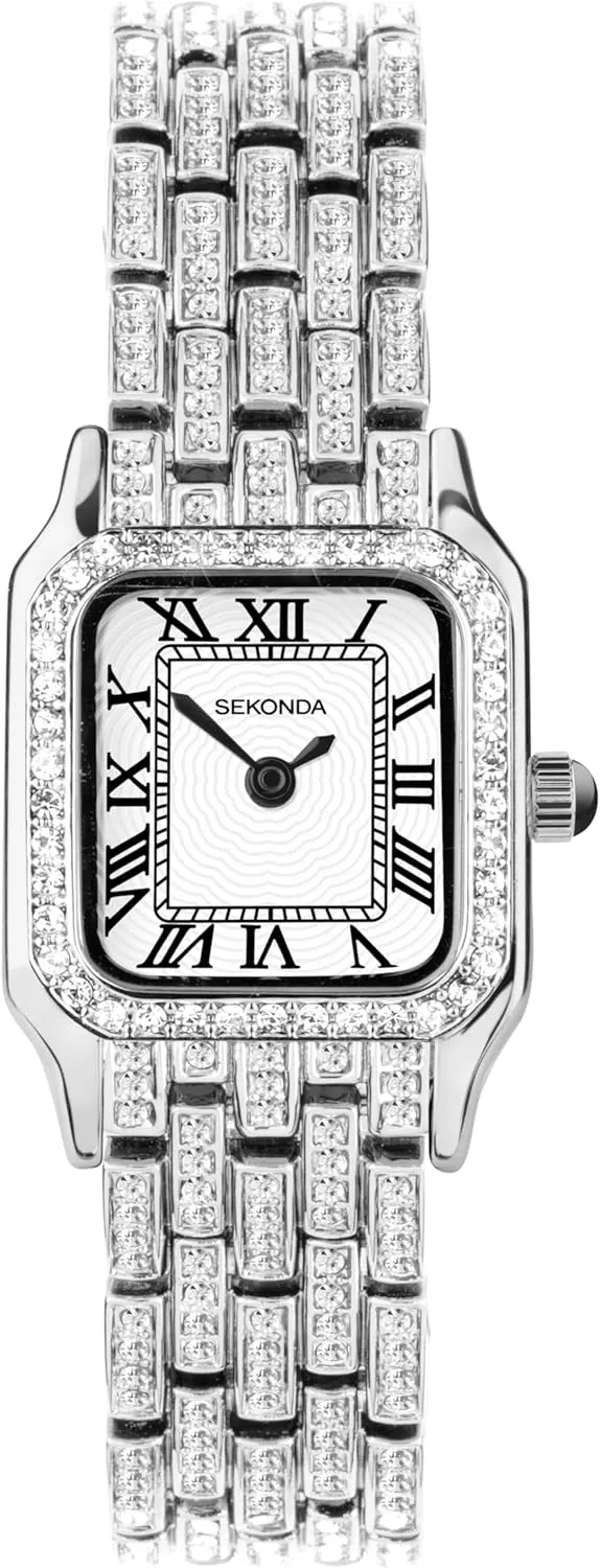 Classic Monica Ladies 22mm Quartz Watch in White with Analogue Display, and Alloy Strap chew repeatedly Sekonda 