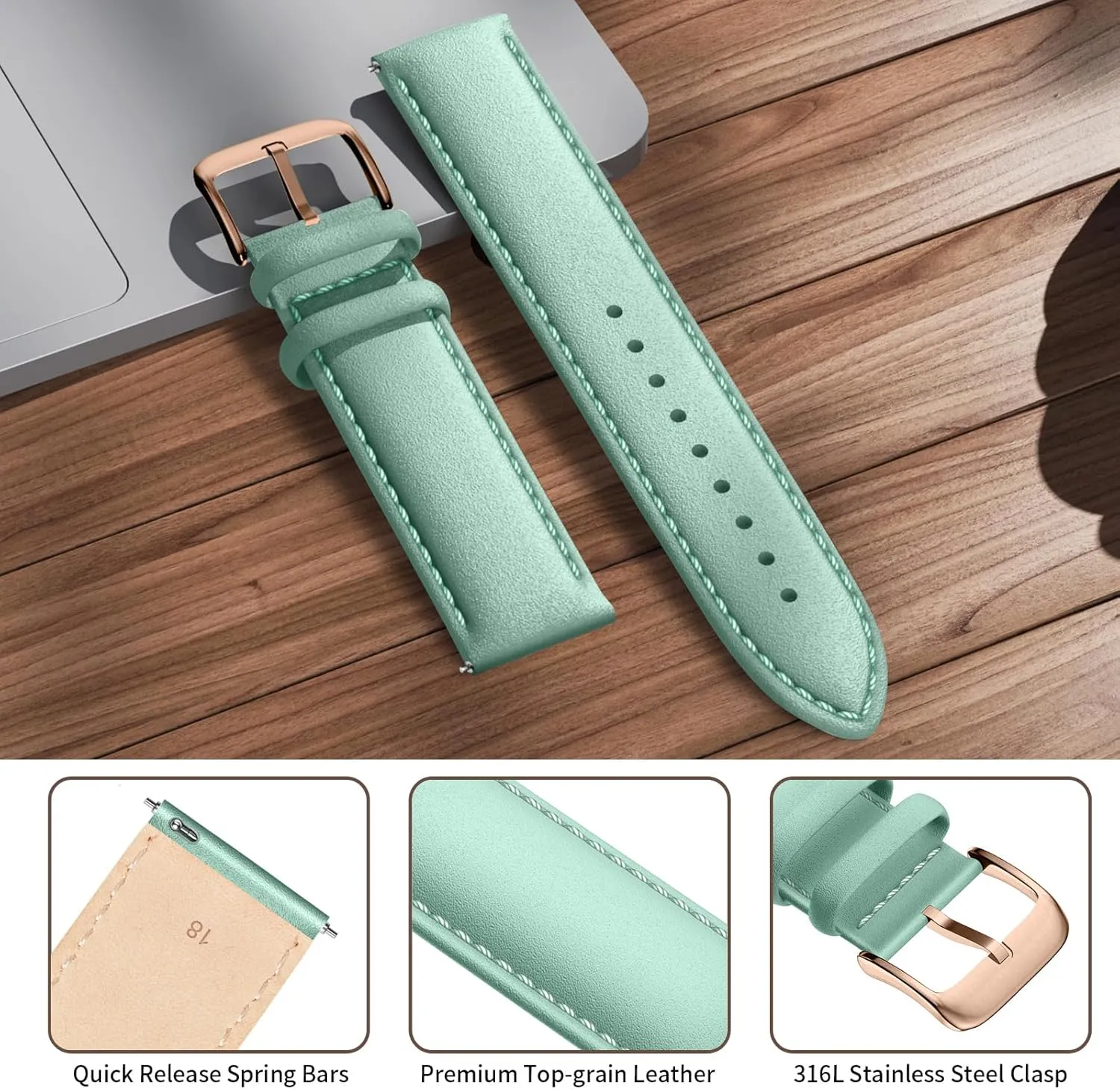 Classic Wristband Compatible with Universal Watch, Quick Easy chant stag artifact significance metabolic impressive Release Replacement Watchband for Men Women Genuine Leather Watch Strap Vintage Retro Style Band 