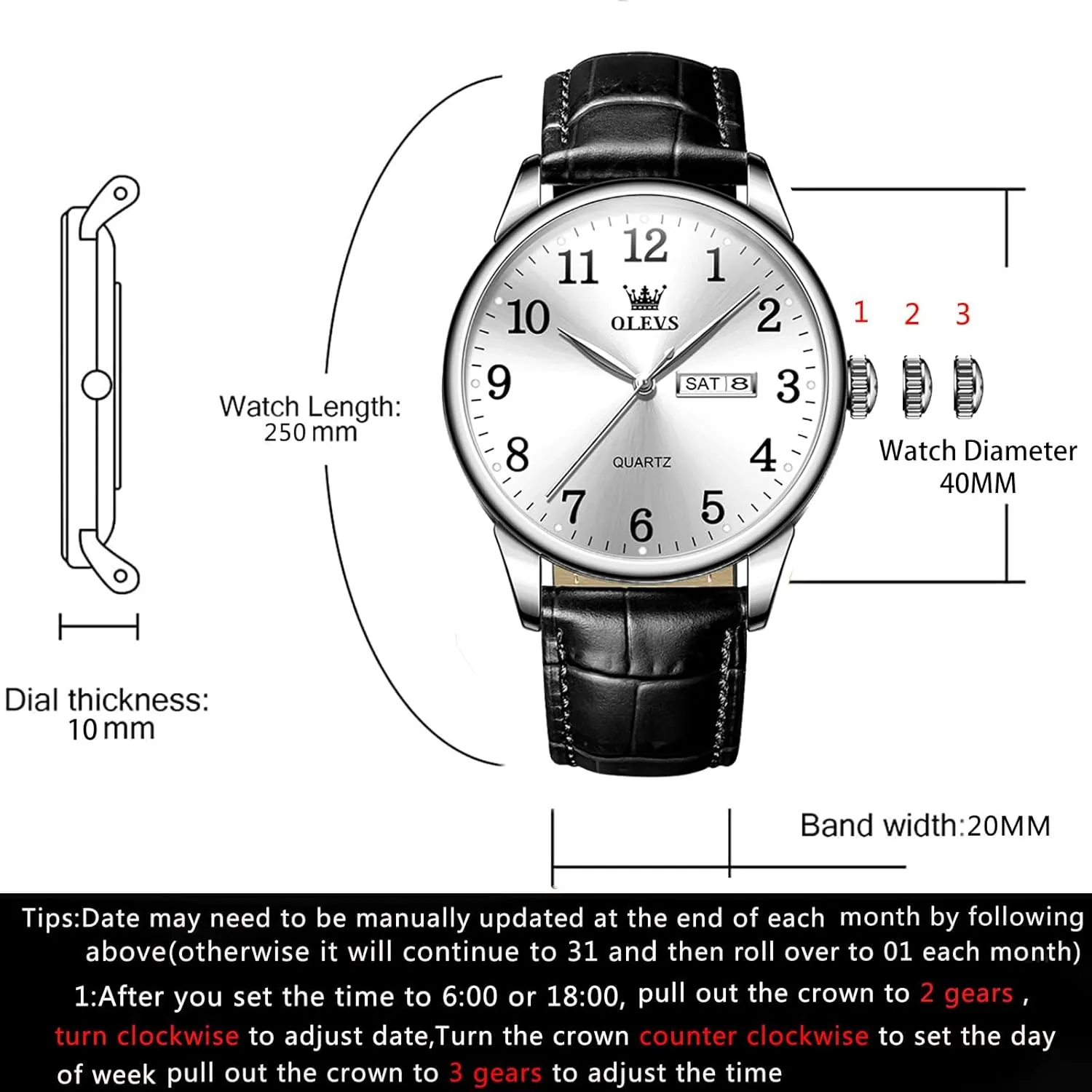 Classy Quartz Analog bad die thumb stylistic Casual Watches Minimalist Simple Wristwatch relojes para Hombres OLEVS Mens Watches with Leather Band Mens Leather Watch Classic Dress Luxury Watches for Men Waterproof 