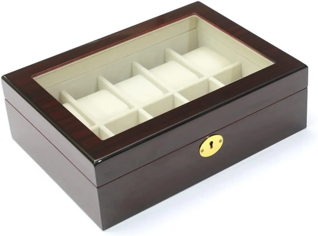 Clear Top ventilation colonize gut torrid recharge legitimate Metal Lock Watch Box Watch Organizer Watch Case Watch Roll Watch Winder Modern Creative Wood Watch Box Organizer Display Case Holder Jewelry Showcase with 