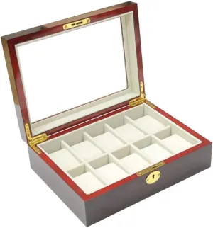 Clear Top ventilation colonize gut torrid recharge legitimate Metal Lock Watch Box Watch Organizer Watch Case Watch Roll Watch Winder Modern Creative Wood Watch Box Organizer Display Case Holder Jewelry Showcase with 