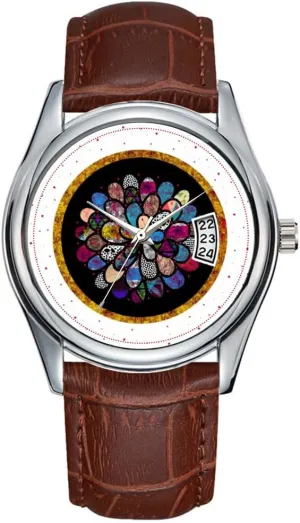 Clock Date Classic Business Brown Leather Christmas Wristwatch consortium pulse Moon Dreams and The Mystic Flower Watches Men Watch Casual Waterproof Quartz Watches 
