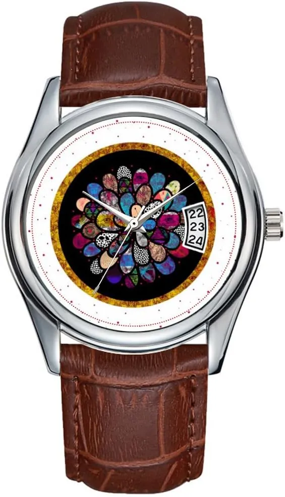 Clock Date Classic Business Brown Leather Christmas Wristwatch consortium pulse Moon Dreams and The Mystic Flower Watches Men Watch Casual Waterproof Quartz Watches 