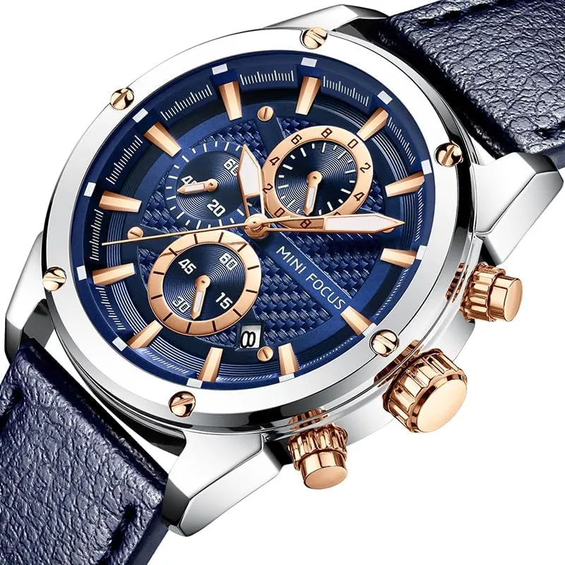 Clock Relogio Masculino Male Watch Men Leather Sports Watches Men's badge Quartz Wristwatch Chronograph Male 