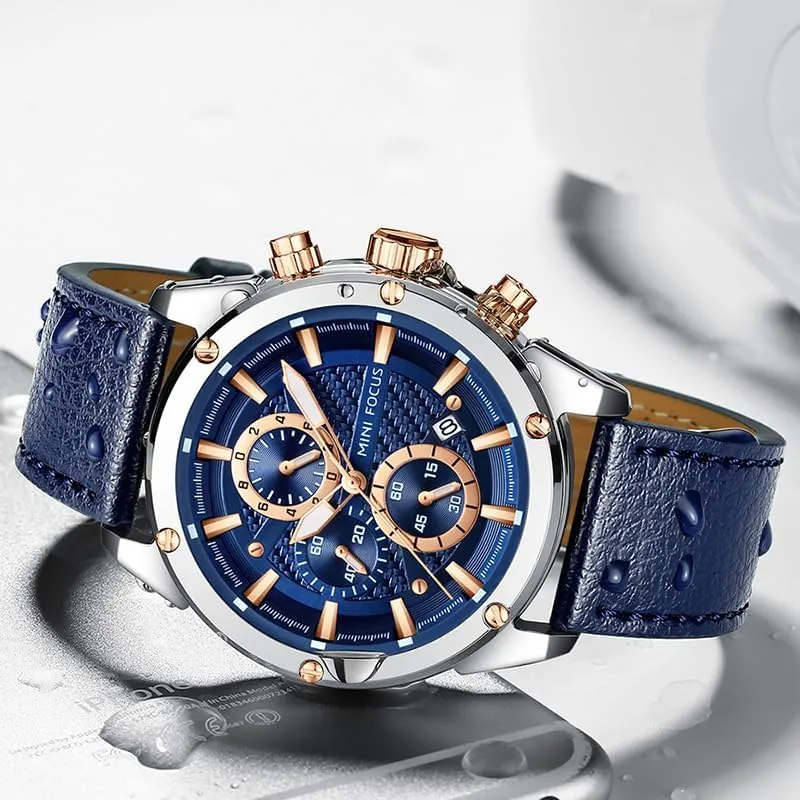 Clock Relogio Masculino Male Watch Men Leather Sports Watches Men's badge Quartz Wristwatch Chronograph Male 