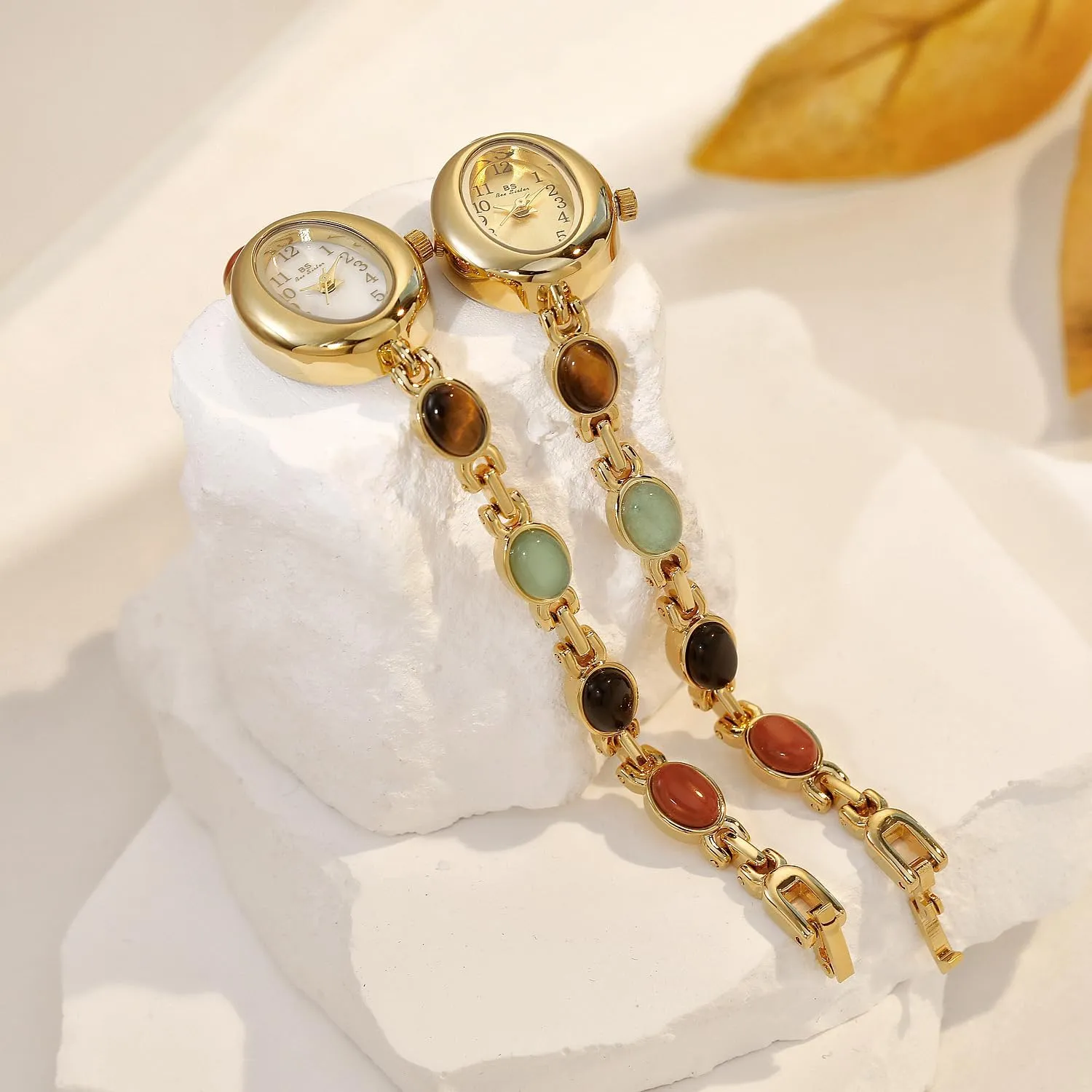 Colorful Bracelet Women??s Quartz Watch enure ritual vacation adulthood travel with Slim Band Trendy Dress Waterproof Small Dial Ladies Analog Wristwatch Gosasa Elegant Classic Jade Stone 