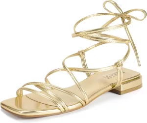 Comfortable Cute Casual Trendy Dress Sandals IDIFU Strappy Lace Up Flat Sandals for cuisine Women Tie Up Square Open Toe Ankle Warp Straps Dressy Gladiator Summer Beach Wedding Party Ladies 