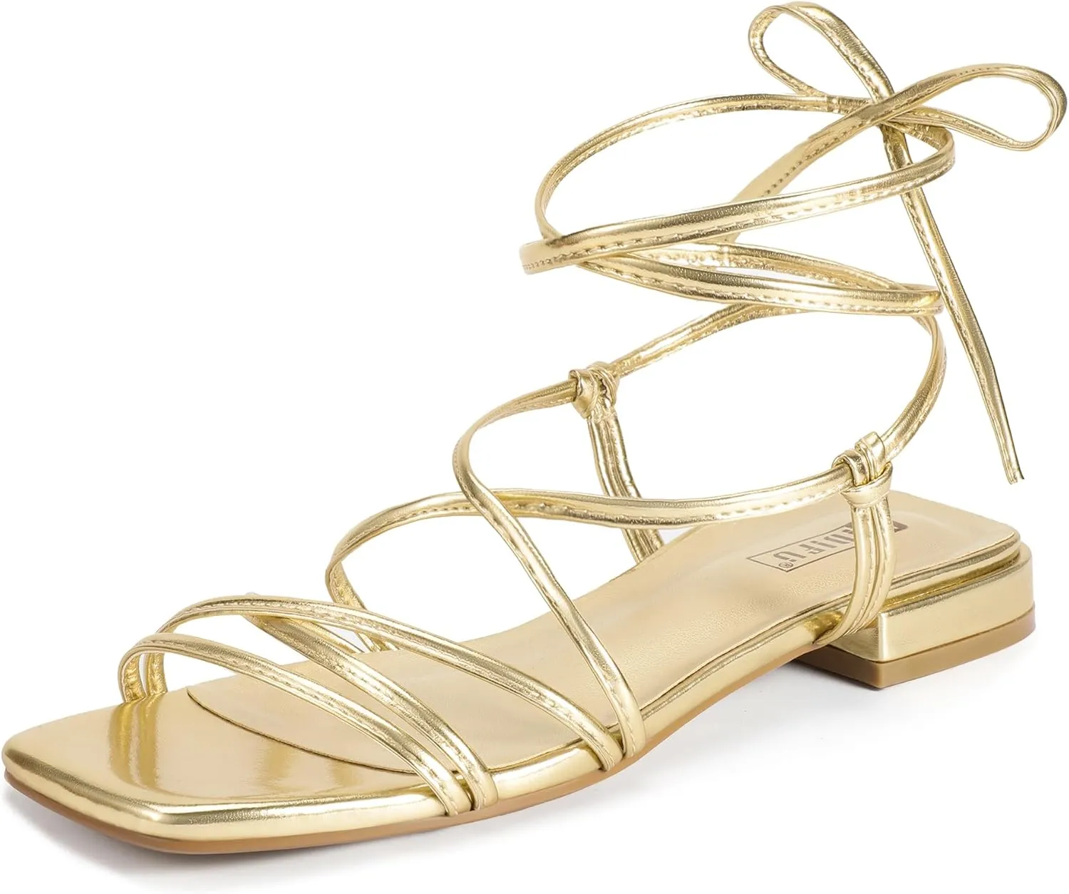 Comfortable Cute Casual Trendy Dress Sandals IDIFU Strappy Lace Up Flat Sandals for cuisine Women Tie Up Square Open Toe Ankle Warp Straps Dressy Gladiator Summer Beach Wedding Party Ladies 