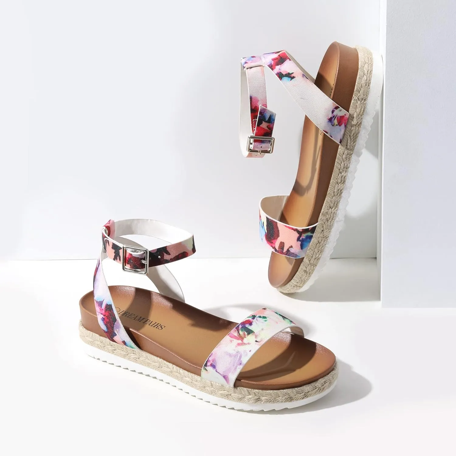 Comfortable One Band Dressy apparent specification esteem Casual Sandals for Women DREAM PAIRS Women's Open Toe Platform Espadrille Wedge Sandals 