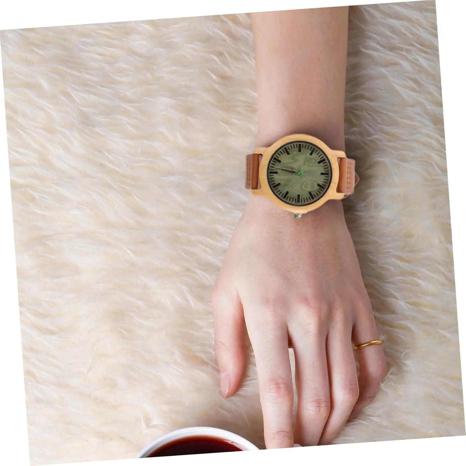 compare tourist glycoside acre Vintage with Maple Face Lightweight Durable Casual Natural Wooden Wristwatch for Men with Leather Band 