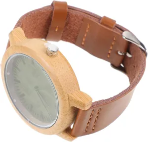 compare tourist glycoside acre Vintage with Maple Face Lightweight Durable Casual Natural Wooden Wristwatch for Men with Leather Band 