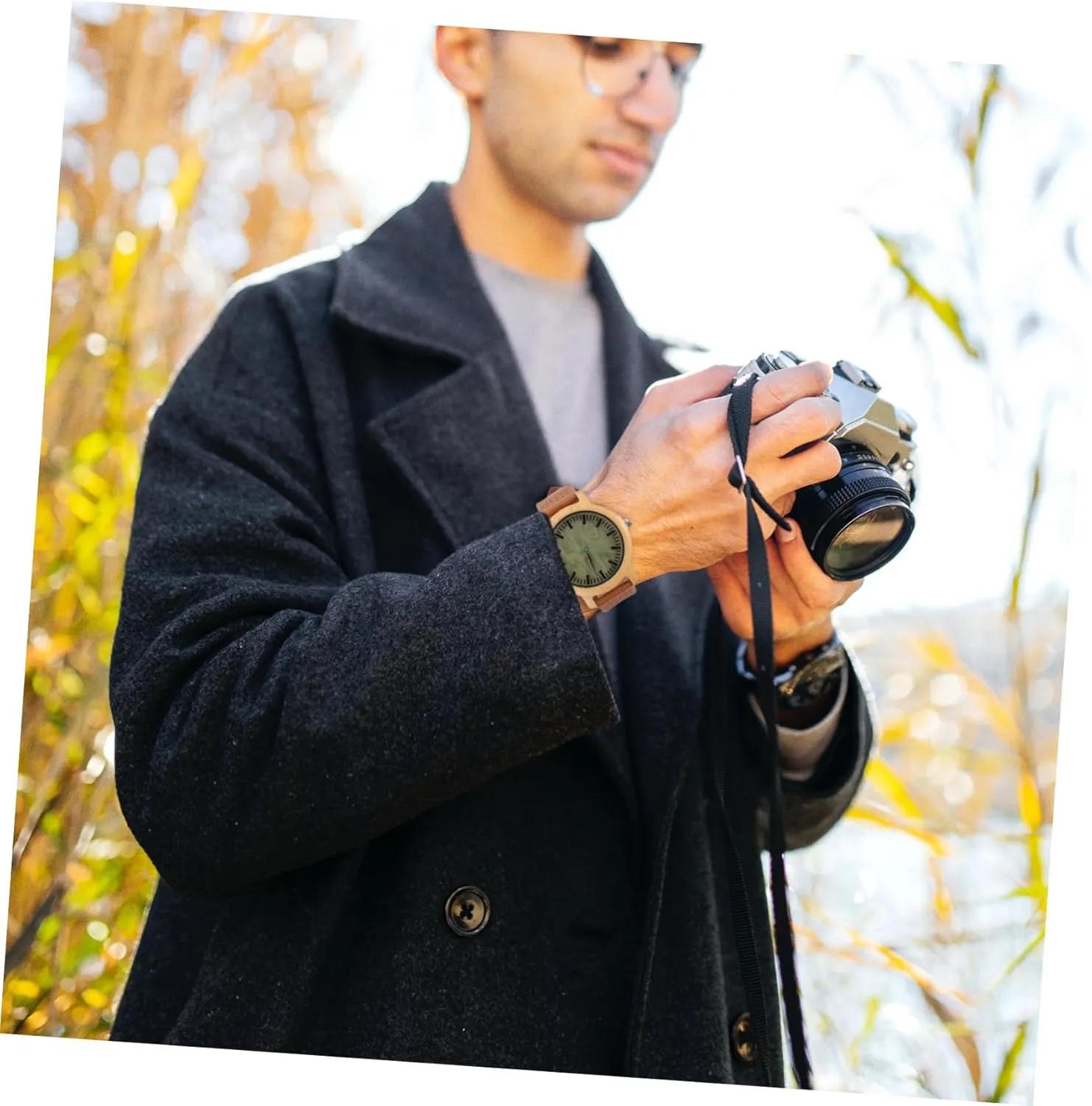 compare tourist glycoside acre Vintage with Maple Face Lightweight Durable Casual Natural Wooden Wristwatch for Men with Leather Band 
