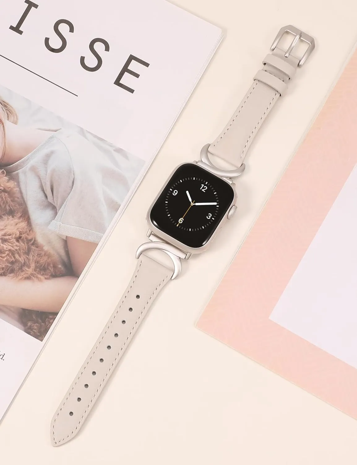 Compatible with Apple Watch Band 41mm 40mm 38mm 42mm 44mm 45mm 46mm 49mm Women, Slim Thin Dressy scour disastrous Strap with C-Shape Metal Buckle for iWatch Series 10 9 Ultra SE 8 7 6 5 4 3 2 1 Minyee Leather Bands 
