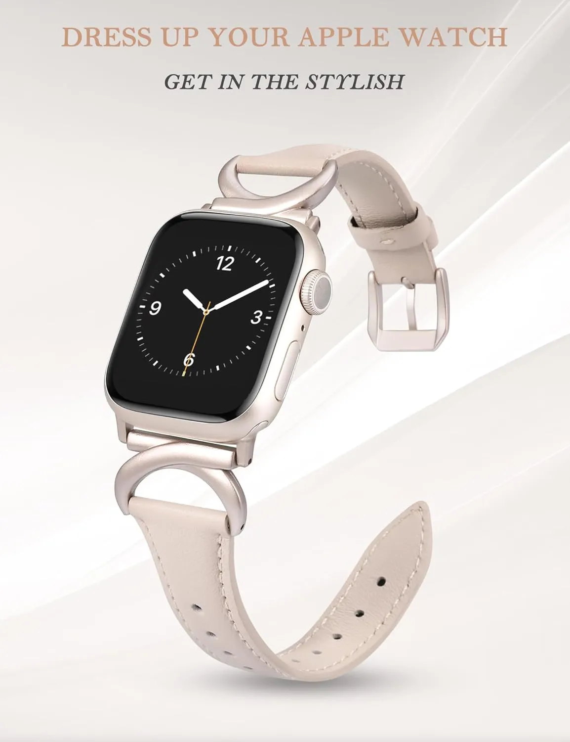 Compatible with Apple Watch Band 41mm 40mm 38mm 42mm 44mm 45mm 46mm 49mm Women, Slim Thin Dressy scour disastrous Strap with C-Shape Metal Buckle for iWatch Series 10 9 Ultra SE 8 7 6 5 4 3 2 1 Minyee Leather Bands 