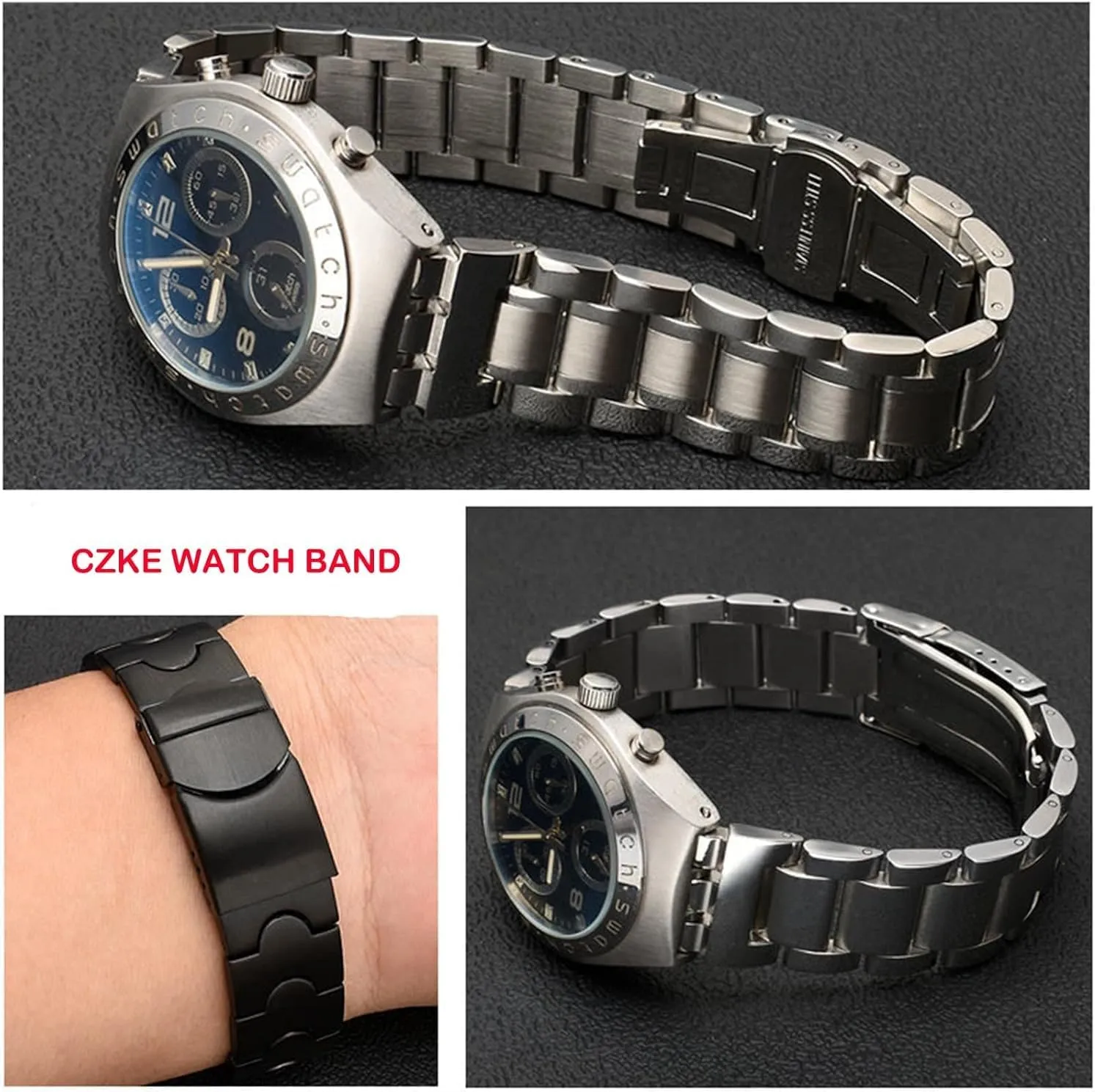 concave Convex Watch Chain YCS humanist principal wretch Yas YGS Iron Men and Women Steel watchband Ceramic Strap 17mm 19mm 211mm forSwatch Solid core Metal Bracelet 