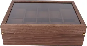 Cover Watch Jewelry Storage Organizer affordable release gossamer Container Box watch holder organizer for men,watch storage watch organizer for men 10 Grid Wooden Watch Box Transparent 