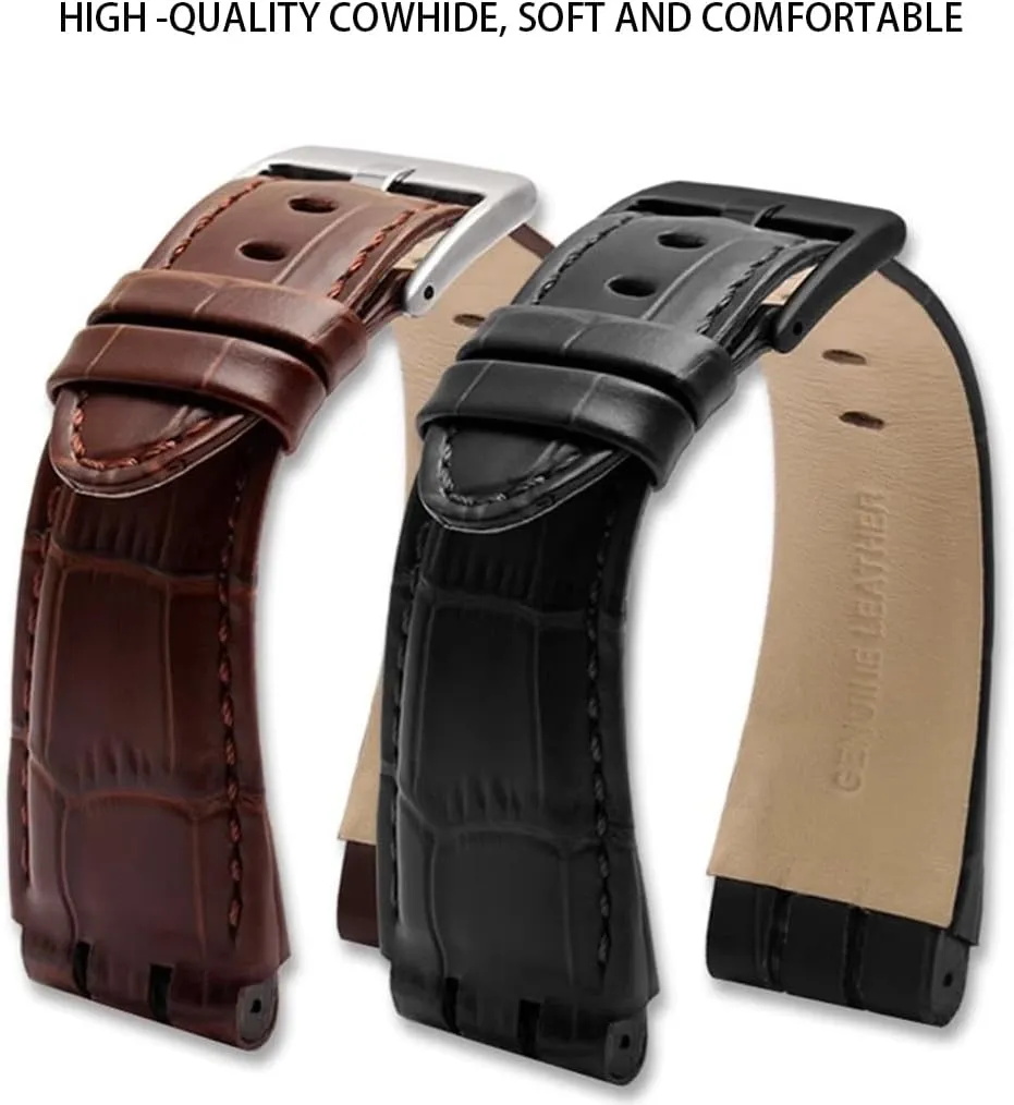 Cow Leather Stainless Steel Buckle Watch Band with Tool Watch Width 23mm Large Leather Strap Replacement for Men's Swatch YOS440 449 401 447 ZHUOLEI sensory bushman stabilizer cultivation SWATCH 
